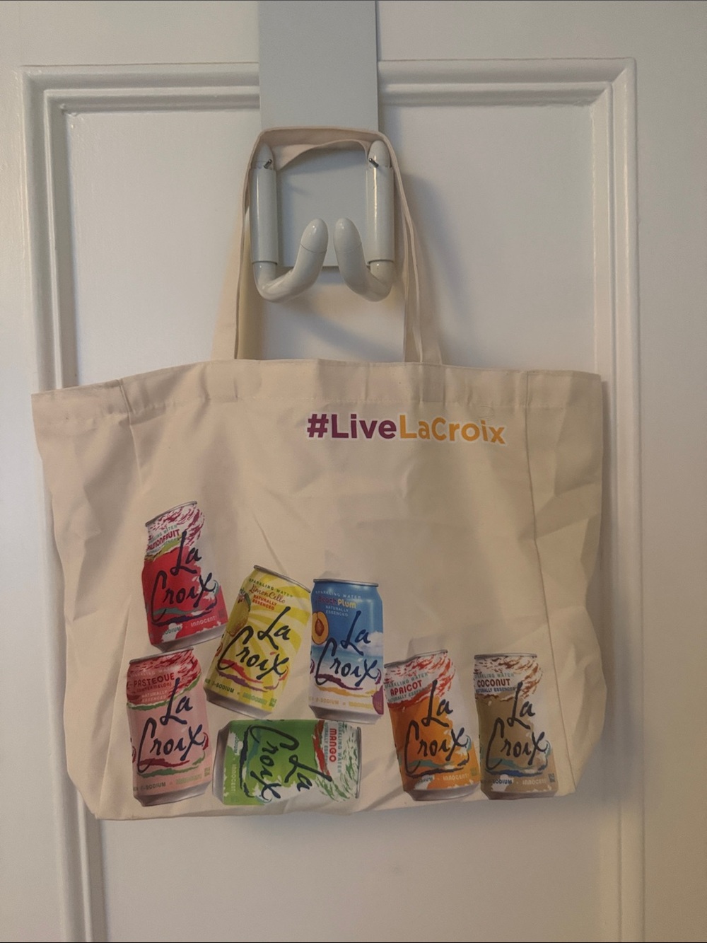 La Croix Beige Canvas Tote Bag with Dual Handles